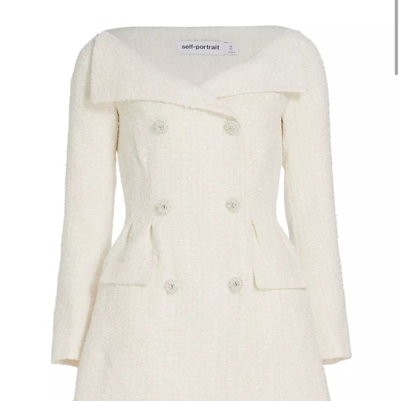 Self-Portrait Double Breasted Boucle Minidress Size 4 - Picture 2 of 5